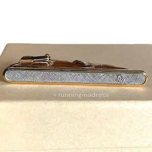 Vintage Christian Dior Two-Tone Cd Logo Tie Clip In Gold & Silver